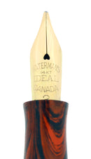 1920S WATERMAN RED RIPPLE 52 FOUNTAIN PEN AND PENCIL SET 9CT GOLD BANDS RESTORED OFFERED BY ANTIQUE DIGGER