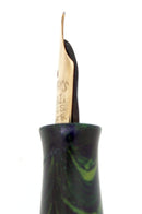 1920S WATERMAN 52V BLUE-GREEN RIPPLE F-BBB 2.16MM FLEX NIB FOUNTAIN PEN RESTORED OFFERED BY ANTIQUE DIGGER