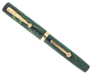 1920S WATERMAN 52V BLUE-GREEN RIPPLE F-BBB 2.16MM FLEX NIB FOUNTAIN PEN RESTORED OFFERED BY ANTIQUE DIGGER
