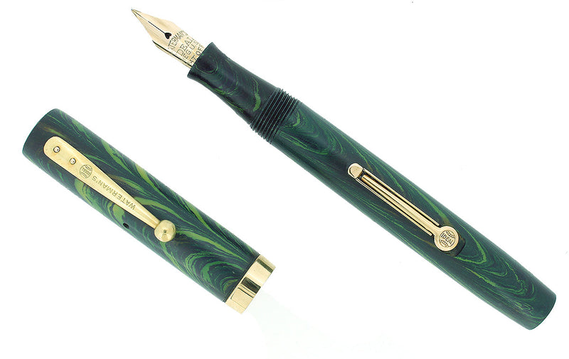 1920S WATERMAN 52V BLUE-GREEN RIPPLE F-BBB FLEX NIB