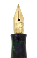 1920S WATERMAN 52V BLUE-GREEN RIPPLE F-BBB 2.16MM FLEX NIB FOUNTAIN PEN RESTORED OFFERED BY ANTIQUE DIGGER