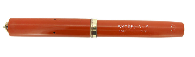 RESTORED WATERMAN 52V CARDINAL FOUNTAIN PEN W/18K GOLD FILLED TRIM F TO BBB FLEX NIB OFFERED BY ANTIQUE DIGGER