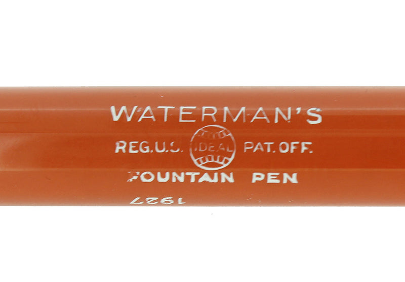 CIRCA 1927 WATERMAN 54 CARDINAL RED HARD RUBBER FOUNTAIN PEN BARREL OFFERED BY ANTIQUE DIGGER