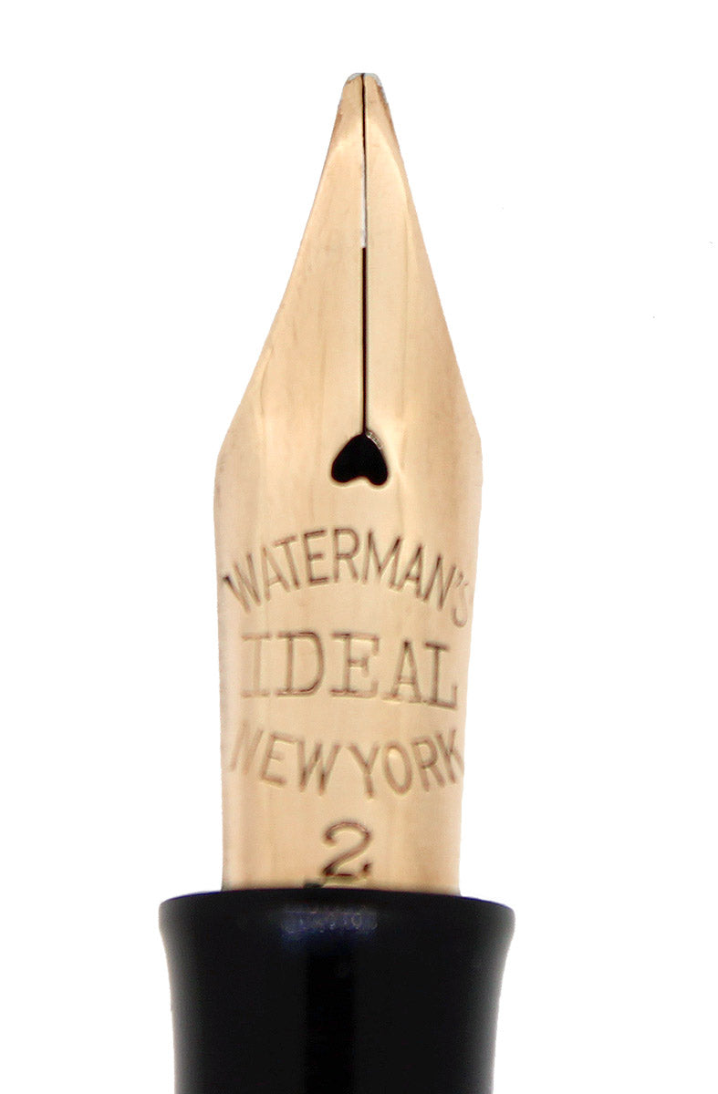 C1923 WATERMAN 552 1/2 SMOOTH SOLID 14K GOLD OVERLAY FOUNTAIN PEN RESTORED OFFERED BY ANTIQUE DIGGER