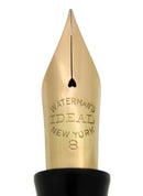 1920s WATERMAN 58 BLACK CHASED HARD RUBBER M-BBB+ FLEX NIB FOUNTAIN PEN RESTORED OFFERED BY ANTIQUE DIGGER