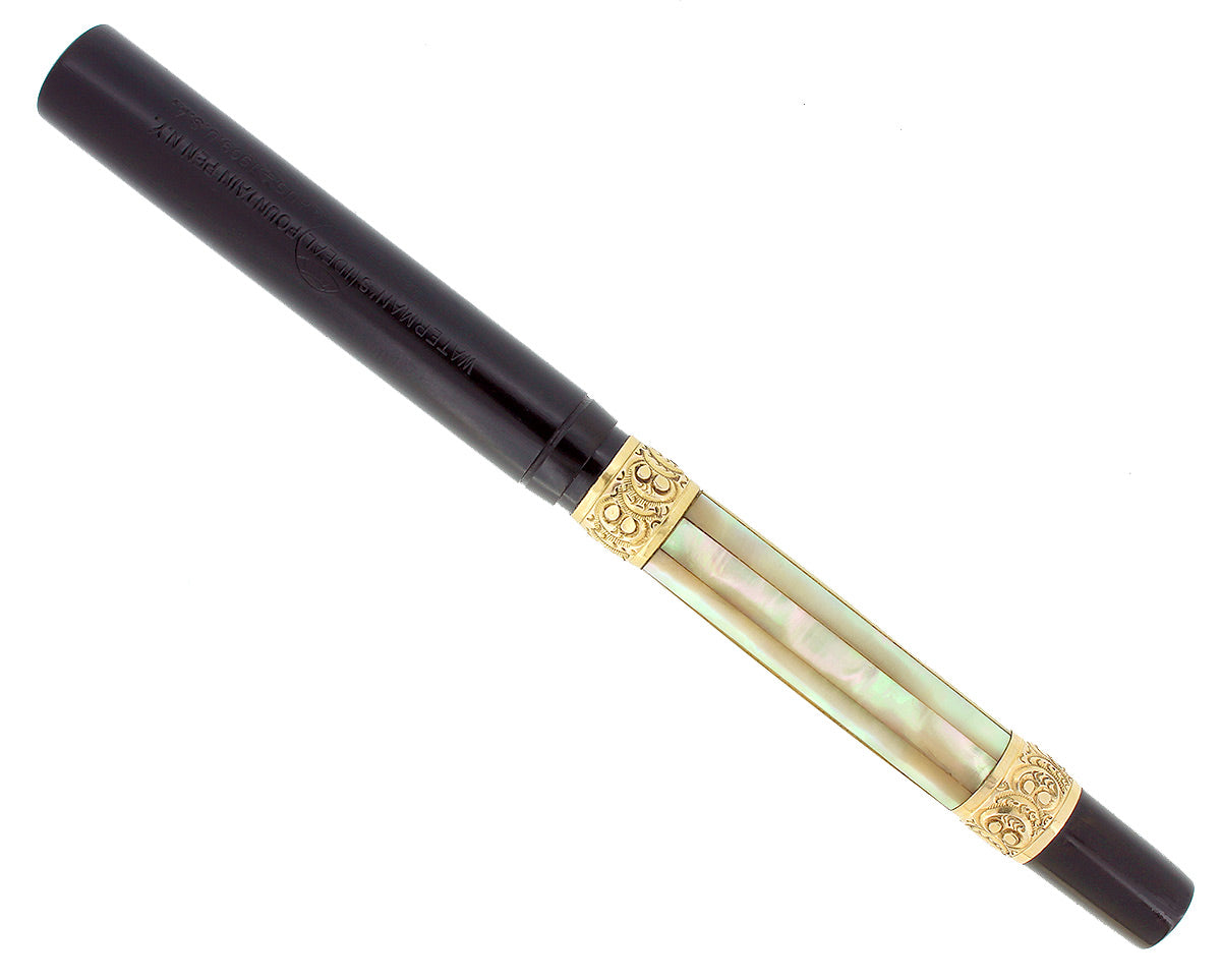 CIRCA 1907 WATERMAN 612 EYEDROPPER PEARL SLAB FOUNTAIN PEN F-BBB NIB R