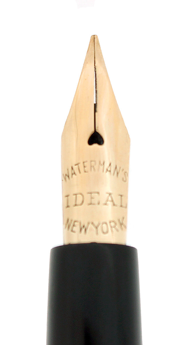 CIRCA 1907 WATERMAN 612 EYEDROPPER PEARL SLAB FOUNTAIN PEN F-BBB NIB RARE RESTORED OFFERED BY ANTIQUE DIGGER