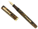 1920s WATERMAN 94 OLIVE RIPPLE M-BBB 2.24MM FLEX NIB FOUNTAIN PEN RESTORED OFFERED BY ANTIQUE DIGGER