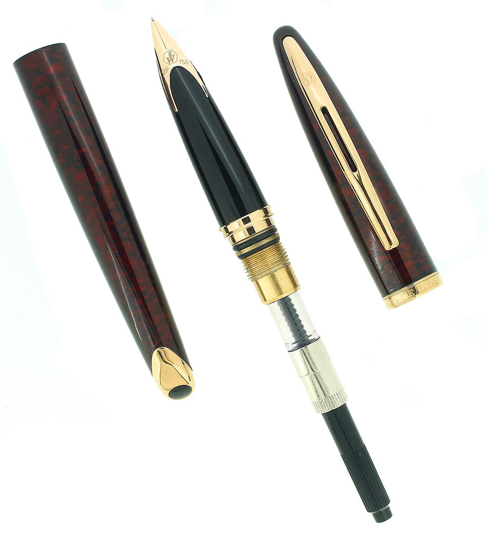 WATERMAN CARENE AMBER SHIMMER 18K MEDIUM NIB FOUNTAIN PEN MINT IN BOX