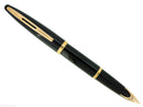 WATERMAN CARENE FOUNTAIN PEN JET BLACK WITH GOLD PLATED TRIM 18K MEDIUM NIB MINT IN BOX OFFERED BY ANTIQUE DIGGER