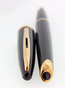 WATERMAN CARENE FOUNTAIN PEN JET BLACK WITH GOLD PLATED TRIM 18K MEDIUM NIB MINT IN BOX OFFERED BY ANTIQUE DIGGER