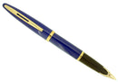 WATERMAN CARENE ABYSS BLUE FOUNTAIN PEN WITH GOLD PLATED TRIM 18K MEDIUM NIB MINT IN BOX OFFERED BY ANTIQUE DIGGER