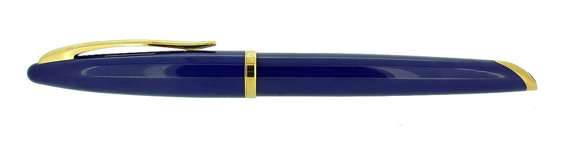 WATERMAN CARENE ABYSS BLUE FOUNTAIN PEN WITH GOLD PLATED TRIM 18K MEDIUM NIB MINT IN BOX OFFERED BY ANTIQUE DIGGER