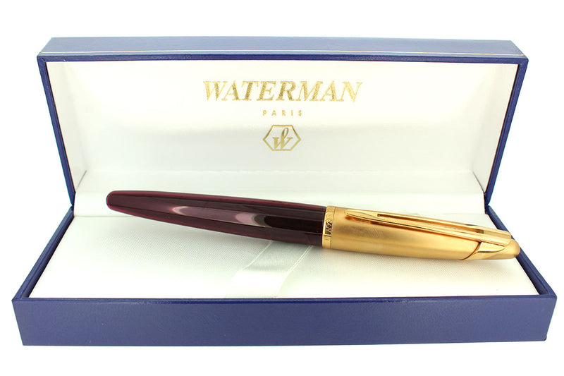 1990S WATERMAN EDSON RUBY RED ROLLERBALL PEN MINT CONDITION OFFERED BY ANTIQUE DIGGER