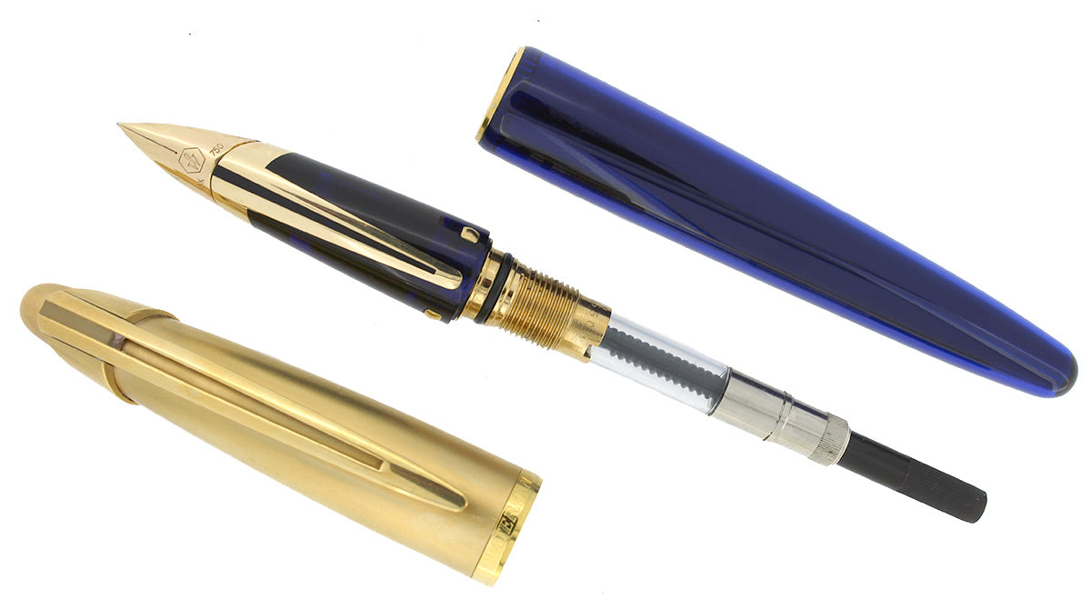 WATERMAN EDSON FOUNTAIN PEN SAPPHIRE BLUE MINT CONDITION WITH BOX