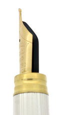 WATERMAN GENTLEMAN STERLING SILVER FLUTED FOUNTAIN PEN 18K BROAD NIB RESTORED OFFERED BY ANTIQUE DIGGER