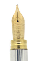 WATERMAN GENTLEMAN STERLING SILVER FLUTED FOUNTAIN PEN 18K BROAD NIB RESTORED OFFERED BY ANTIQUE DIGGER