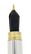 WATERMAN GENTLEMAN STERLING SILVER FLUTED FOUNTAIN PEN 18K BROAD NIB ORIGINAL BOX RESTORED OFFERED BY ANTIQUE DIGGER