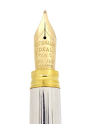 WATERMAN GENTLEMAN STERLING SILVER FLUTED FOUNTAIN PEN 18K BROAD NIB ORIGINAL BOX RESTORED OFFERED BY ANTIQUE DIGGER