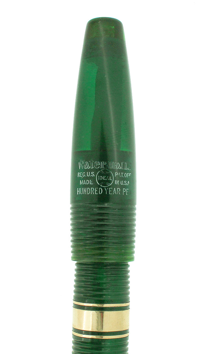 1940 TRANSPARENT GREEN WATERMAN 100 YEAR OVERSIZE FOUNTAIN PEN XF