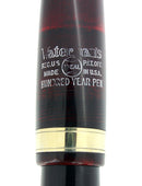 1940s WATERMAN TRANSPARENT RED HUNDRED YEAR FOUNTAIN PEN M-BBB NIB RESTORED OFFERED BY ANTIQUE DIGGER