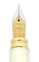 CIRCA 1989 WATERMAN LE MAN 100 STERLING SILVER GORDON PATTERN 18K FINE NIB FOUNTAIN PEN WITH BOX/PAPERS OFFERED BY ANTIQUE DIGGER