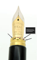 C1989 WATERMAN LE MAN 100 OPERA BLACK CHASED FOUNTAIN PEN WITH BOX AND PAPERS FINE NIB OFFERED BY ANTIQUE DIGGER