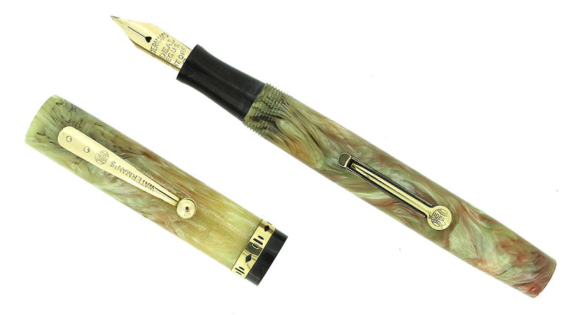 CIRCA 1932 WATERMAN 52V PERSIAN CELLULOID FOUNTAIN PEN MINT CONDITION NEVER INKED OFFERED BY ANTIQUE DIGGER