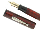 CIRCA 1920s WATERSON OVERSIZE RED WOODGRAIN HARD RUBBER FOUNTAIN PEN IN RESTORED CONDITION OFFERED BY ANTIQUE DIGGER