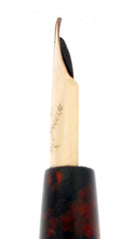 C1908 PAUL E. WIRT TAPER CAP MOTTLED RED HARD RUBBER FOUNTAIN PEN RESTORED OFFERED BY ANTIQUE DIGGER