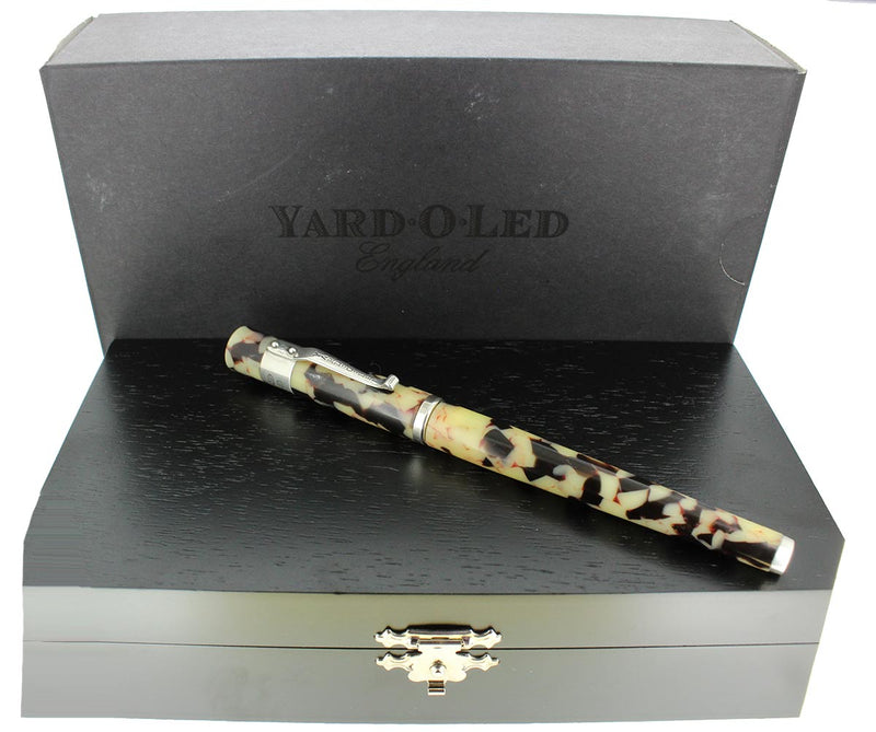 2008 YARD-O-LED ASTORIA EBONY CREAM STERLING SILVER FOUNTAIN PEN MINT NEVER INKED NOS OFFERED BY ANTIQUE DIGGER