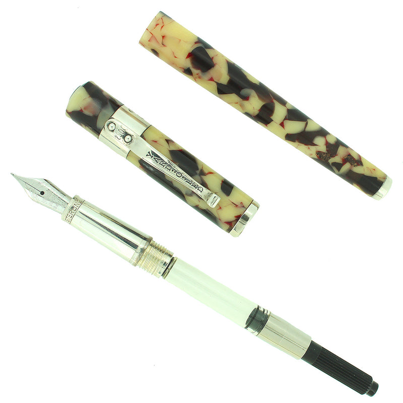 2008 YARD-O-LED ASTORIA EBONY CREAM STERLING SILVER FOUNTAIN PEN MINT NEVER INKED NOS OFFERED BY ANTIQUE DIGGER