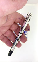 C1923 WATERMAN 454 STERLING TREFOIL VINE FOUNTAIN PEN M - BBB 2.52MM FLEX NIB RESTORED