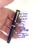 C1927 PARKER JUNIOR DUOFOLD BLUE ON BLUE LAPIS FOUNTAIN PEN BROAD LEFT OBLIQUE NIB RESTORED