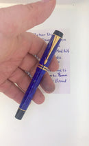 1996 PARKER DUOFOLD CENTENNIAL LAPIS LAZULI BLUE FOUNTAIN PEN 18K MEDIUM NIB MINT IN BOX