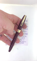 C1959 SHEAFFER BURGUNDY PFM III SNORKEL FINE NIB FOUNTAIN PEN RESTORED