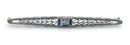 VICTORIAN  14K WHITE GOLD & PLATINUM TOP DIAMOND SAPPHIRE FILIGREE BAR PIN OFFERED BY ANTIQUE DIGGER