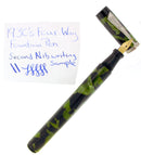 CIRCA 1933 FOUR WAY FOUNTAIN PEN GREEN BLACK MARBLED CELLULOID 2 NIBS SCARCE RESTORED OFFERED BY ANTIQUE DIGGER