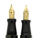 CIRCA 1933 FOUR WAY FOUNTAIN PEN GREEN BLACK MARBLED CELLULOID 2 NIBS SCARCE RESTORED OFFERED BY ANTIQUE DIGGER