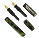 CIRCA 1933 FOUR WAY FOUNTAIN PEN GREEN BLACK MARBLED CELLULOID 2 NIBS SCARCE RESTORED OFFERED BY ANTIQUE DIGGER