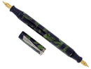 CIRCA 1933 FOUR WAY FOUNTAIN PEN GREEN BLACK MARBLED CELLULOID 2 NIBS SCARCE RESTORED OFFERED BY ANTIQUE DIGGER