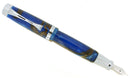 LEVENGER PLUMPSTER TIDES "BLUE & BROWN SWIRL" ACRYLIC FOUNTAIN PEN FINE NIB OFFERED BY ANTIQUE DIGGER