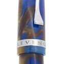 LEVENGER PLUMPSTER TIDES "BLUE & BROWN SWIRL" ACRYLIC FOUNTAIN PEN FINE NIB OFFERED BY ANTIQUE DIGGER