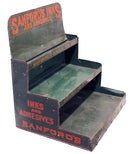 SCARCE CIRCA 1920s SANFORD'S FOUNTAIN PEN INKS 3 TIERED ADVERTISING STORE DISPLAY OFFERED BY ANTIQUE DIGGER