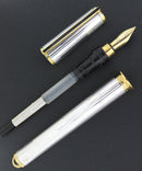 S.T. DUPONT MONTPARNASSE CHAIRMAN FOUNTAIN PEN GODRON PATTERN 18K SMOOTH NIB OFFERED BY ANTIQUE DIGGER