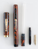 RESTORED 1920s WATERMAN'S 52 RED RIPPLE FOUNTAIN PEN