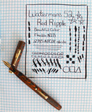 RESTORED 1920s WATERMAN'S 52 RED RIPPLE FOUNTAIN PEN