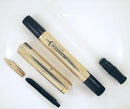 1932 WATERMAN 9 CARAT SOLID GOLD OVERLAY F to BBB 2.8+ FLEXIBLE NIB RESTORED