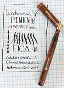 RESTORED 1920s WATERMAN 7 RED RIPPLE WITH PINK CAP BAND AND PINK KEYHOLE NIB FOUNTAIN PEN