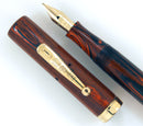 RESTORED 1920s WATERMAN'S 52 RED WOOD GRAIN FOUNTAIN PEN WITH F to BBB+ FLEXIBLE NIB OFFERED BY ANTIQUE DIGGER